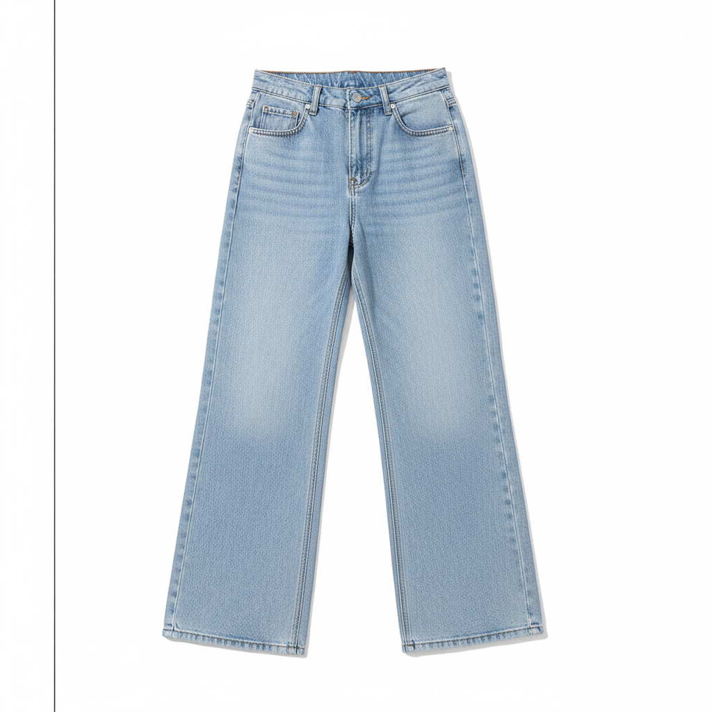 Washed Fashion Straight Jeans Women's Mid Waist