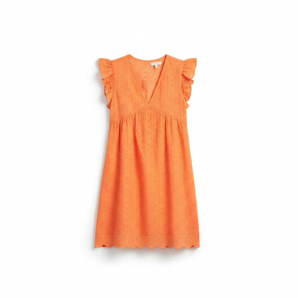 Lace Dresses With Pocket Summer Sleeveless Jacquard Cutout V-Neck Beach Dress