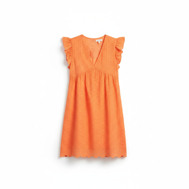 Lace Dresses With Pocket Summer Sleeveless Jacquard Cutout V-Neck Beach Dress