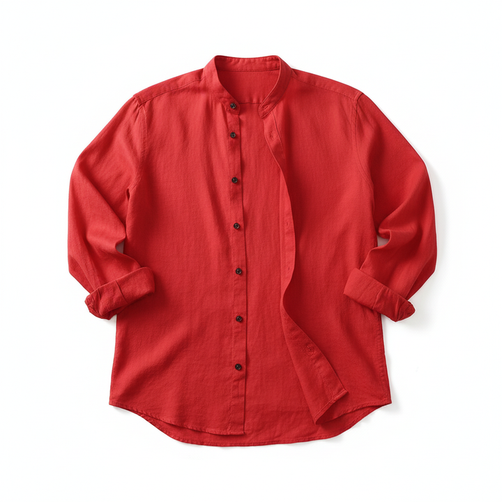 Amazon Men's Linen Shirt Button Shirt Summer Beach Solid Color