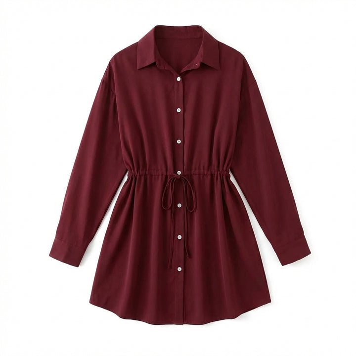Women's Long Sleeve Jumpsuit With Button Fashion Shirt Dress