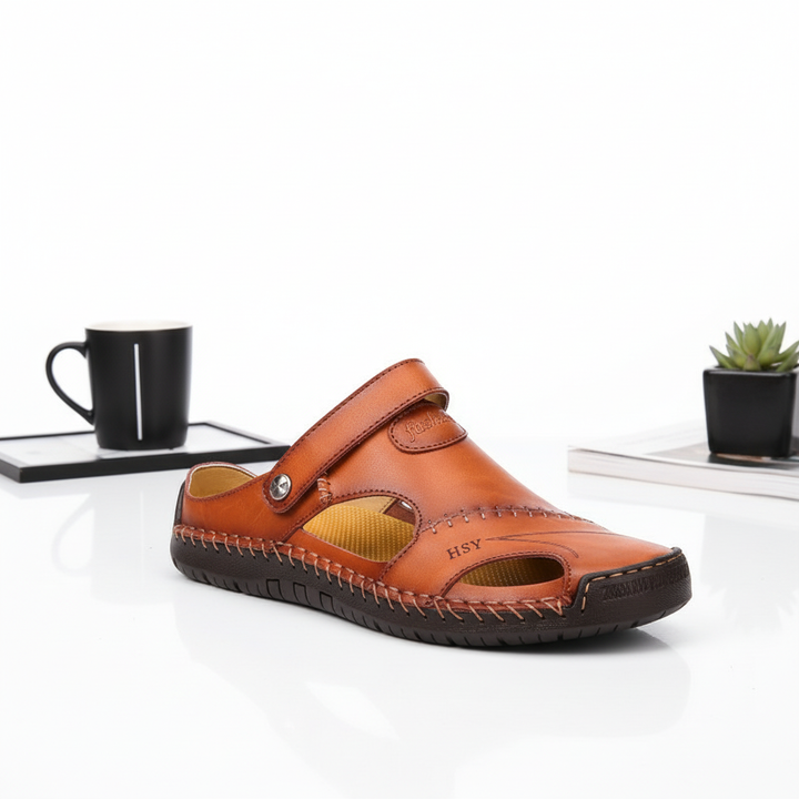 Men's Closed Toe Sandals Summer Adjustable Slides Slippers Fashion Beach Shoes