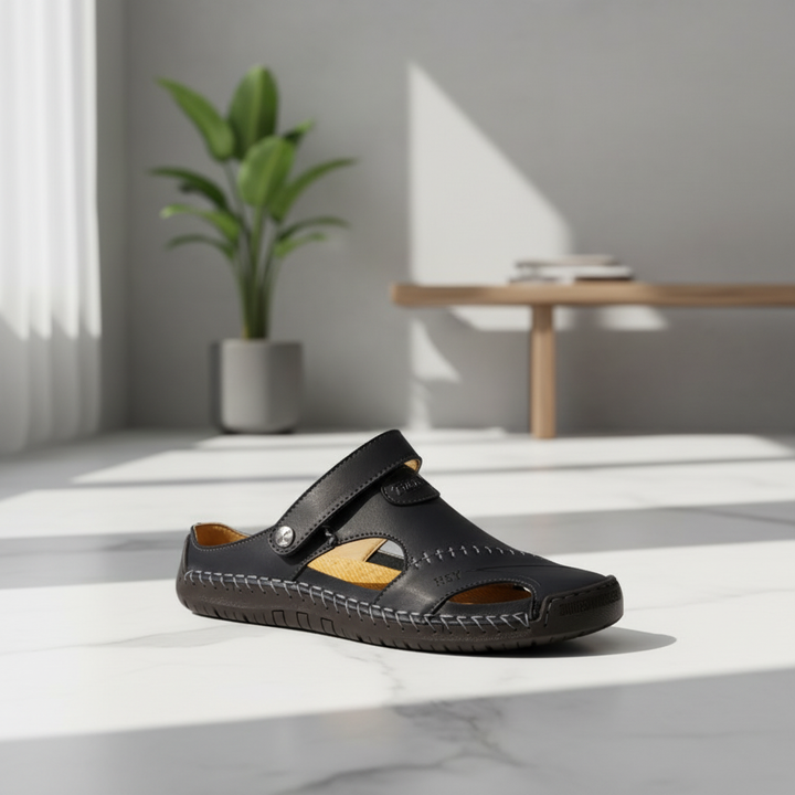 Men's Closed Toe Sandals Summer Adjustable Slides Slippers Fashion Beach Shoes