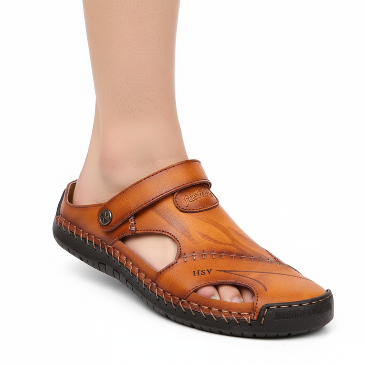 Men's Closed Toe Sandals Summer Adjustable Slides Slippers Fashion Beach Shoes