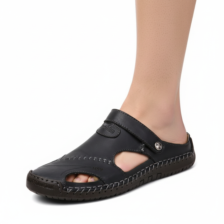 Men's Closed Toe Sandals Summer Adjustable Slides Slippers Fashion Beach Shoes