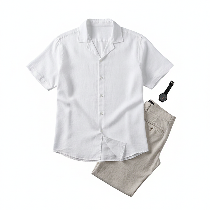 Men's Tops Casual Button Down Shirt Short Sleeve Beach Shirt Summer Mens Clothing