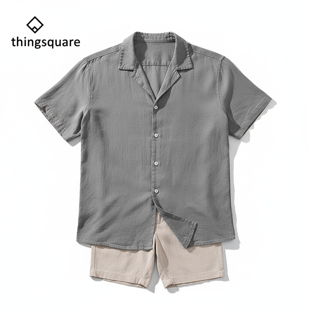 Men's Tops Casual Button Down Shirt Short Sleeve Beach Shirt Summer Mens Clothing