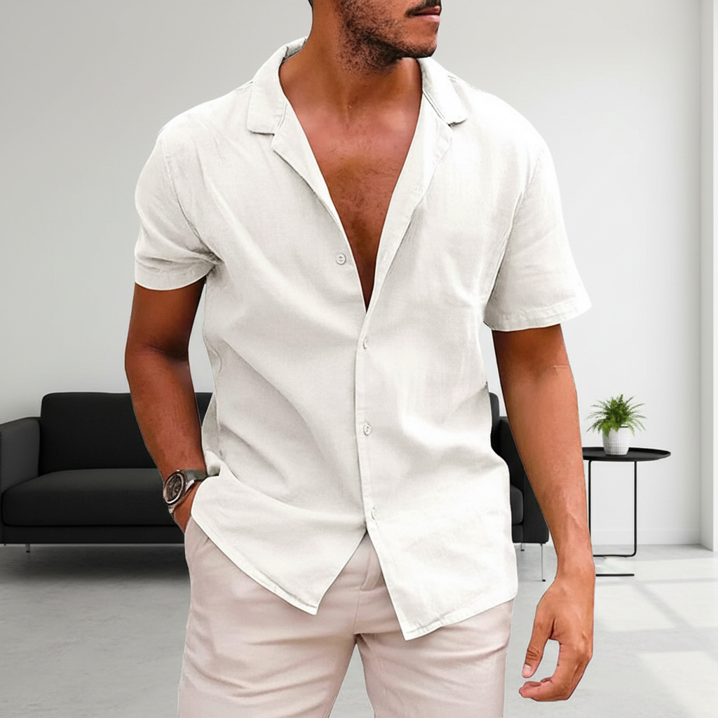 Men's Tops Casual Button Down Shirt Short Sleeve Beach Shirt Summer Mens Clothing