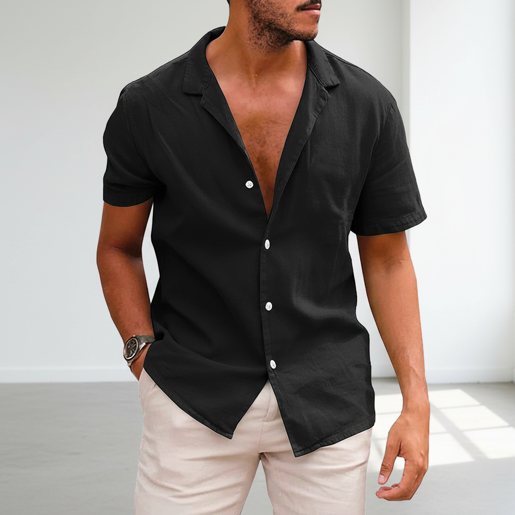Men's Tops Casual Button Down Shirt Short Sleeve Beach Shirt Summer Mens Clothing