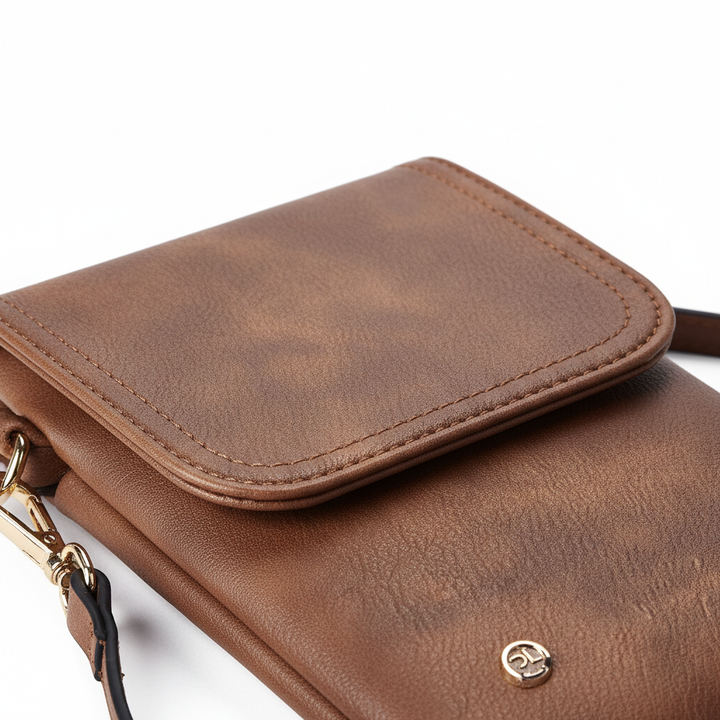 Mini PU Leather Phone Crossbody Bag – Multi-Compartment Wallet Shoulder Bag