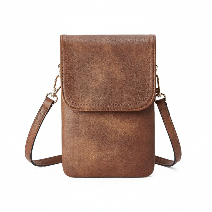 Mini PU Leather Phone Crossbody Bag – Multi-Compartment Wallet Shoulder Bag