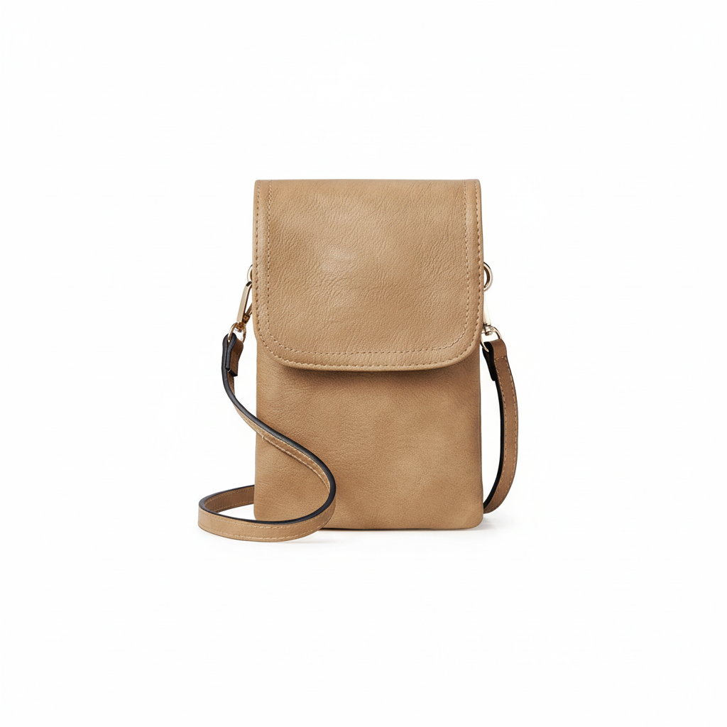Mini PU Leather Phone Crossbody Bag – Multi-Compartment Wallet Shoulder Bag