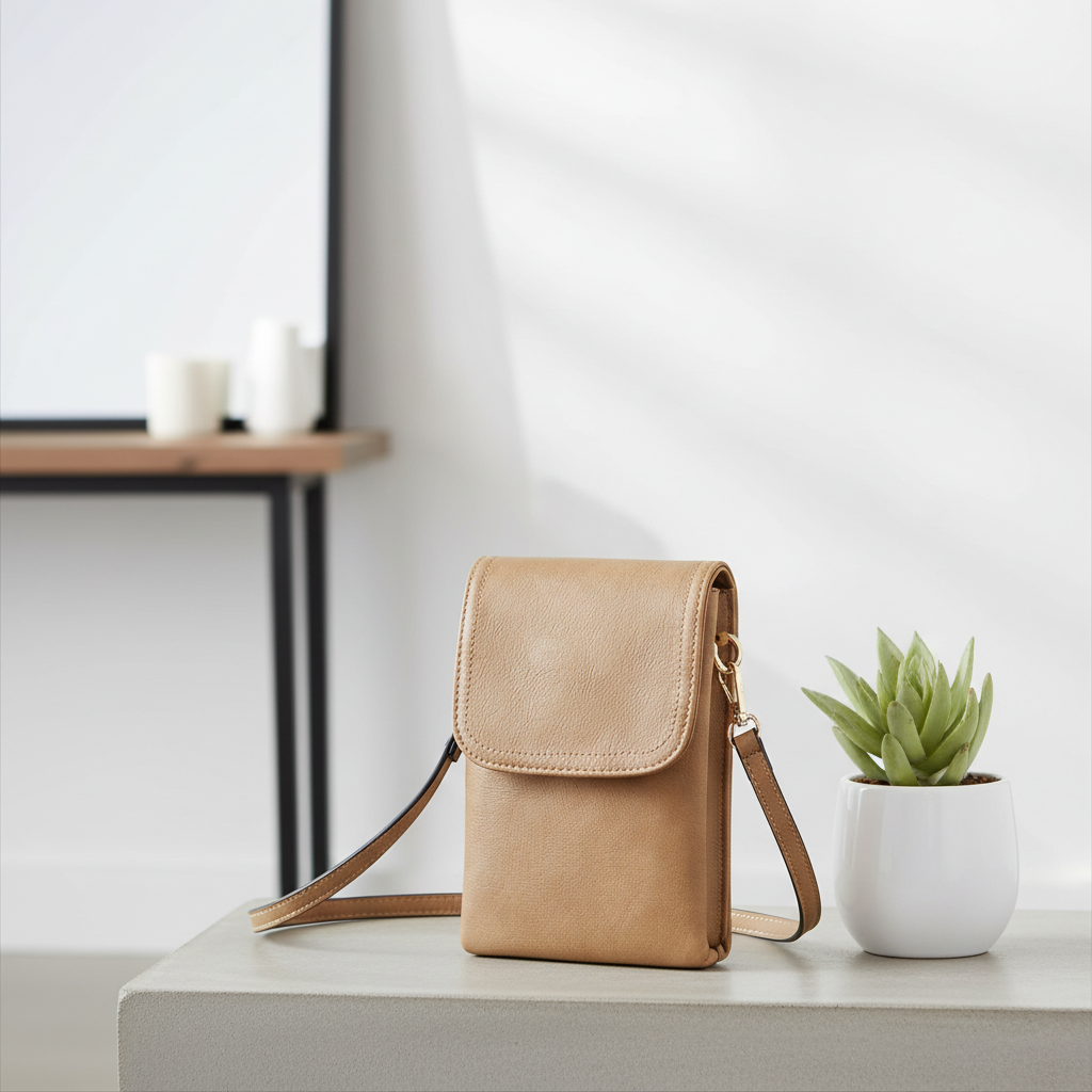 Mini PU Leather Phone Crossbody Bag – Multi-Compartment Wallet Shoulder Bag