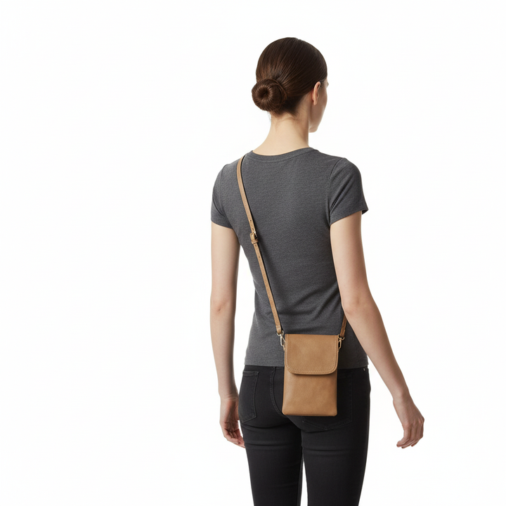 Mini PU Leather Phone Crossbody Bag – Multi-Compartment Wallet Shoulder Bag