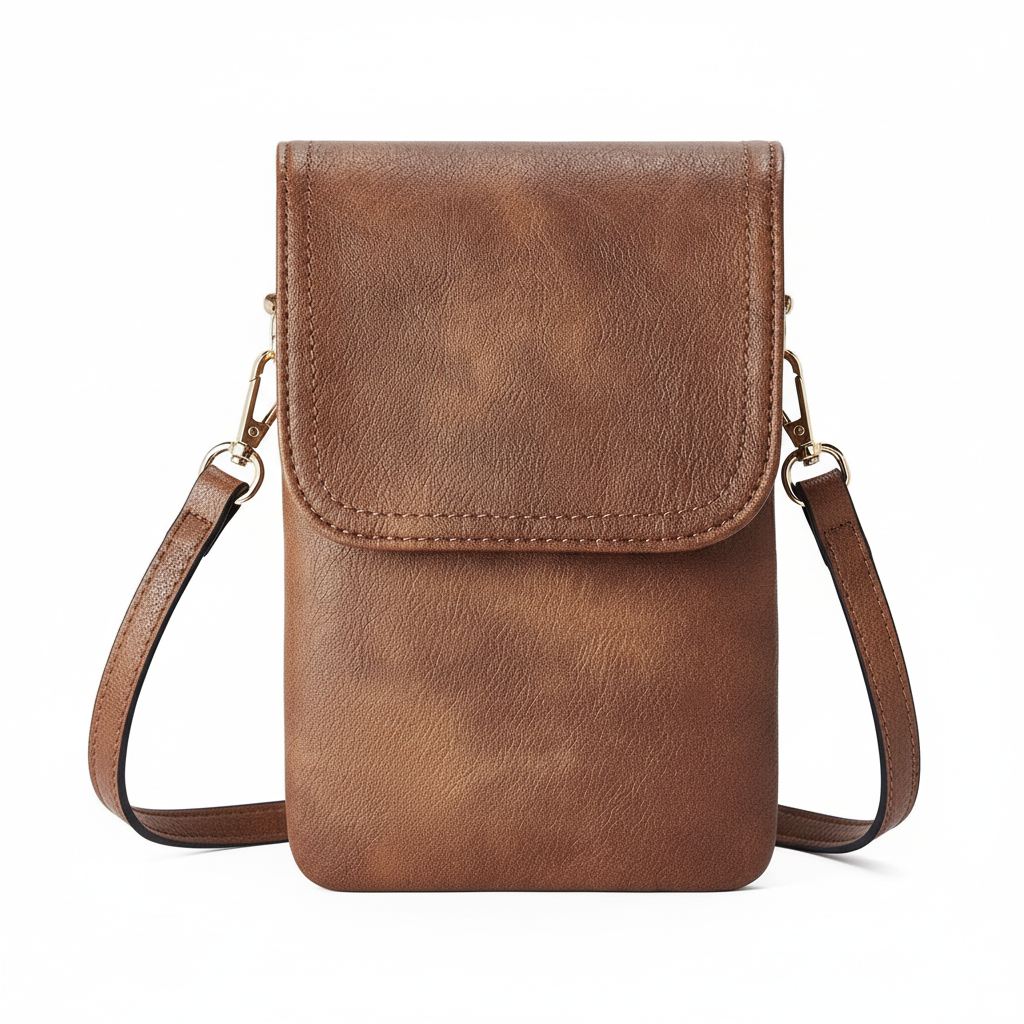 Mini PU Leather Phone Crossbody Bag – Multi-Compartment Wallet Shoulder Bag