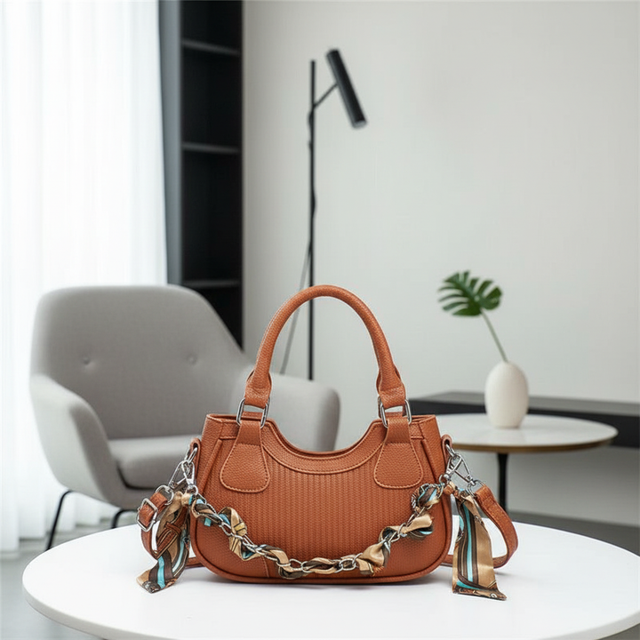 Elegant Braided Chain Handbag - Luxury Handmade Women's Crossbody Bag High-End Shoulder Bag With Polyester Lining