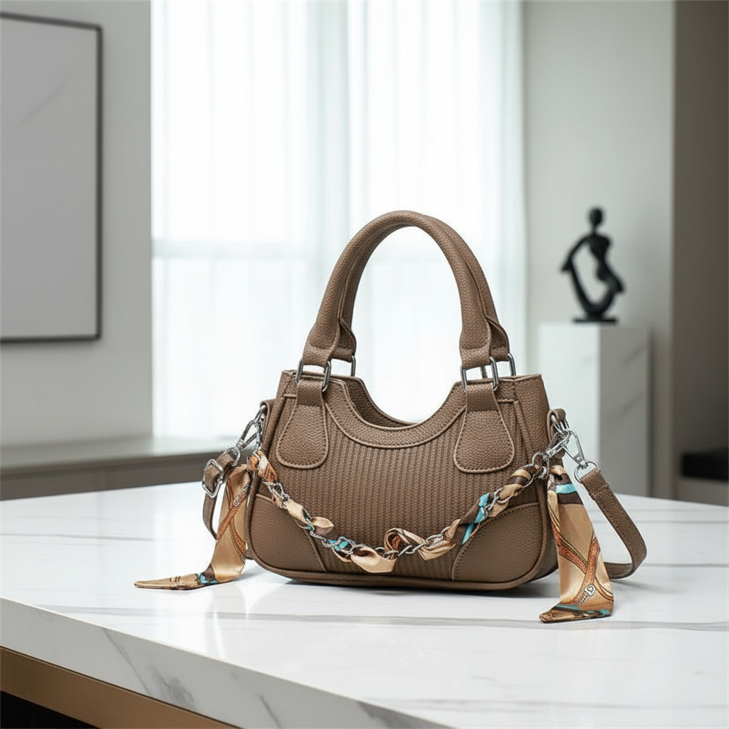 Elegant Braided Chain Handbag - Luxury Handmade Women's Crossbody Bag High-End Shoulder Bag With Polyester Lining