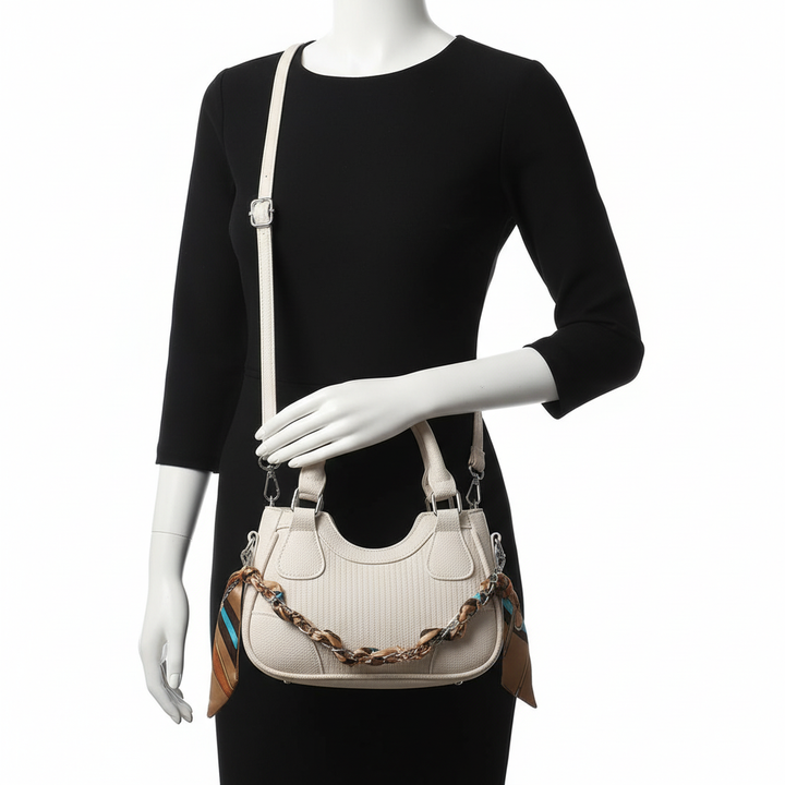 Elegant Braided Chain Handbag - Luxury Handmade Women's Crossbody Bag High-End Shoulder Bag With Polyester Lining
