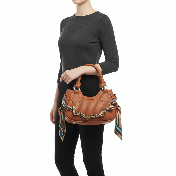 Elegant Braided Chain Handbag - Luxury Handmade Women's Crossbody Bag High-End Shoulder Bag With Polyester Lining