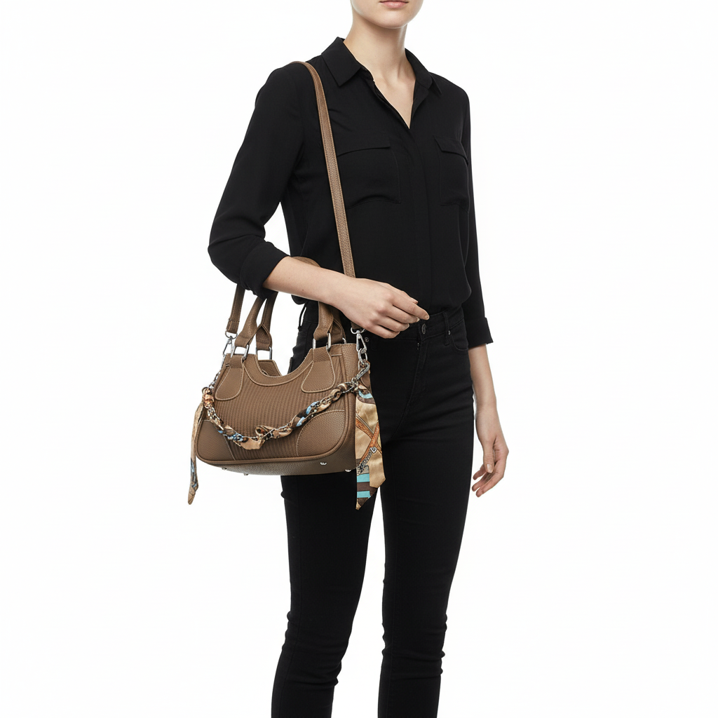 Elegant Braided Chain Handbag - Luxury Handmade Women's Crossbody Bag High-End Shoulder Bag With Polyester Lining