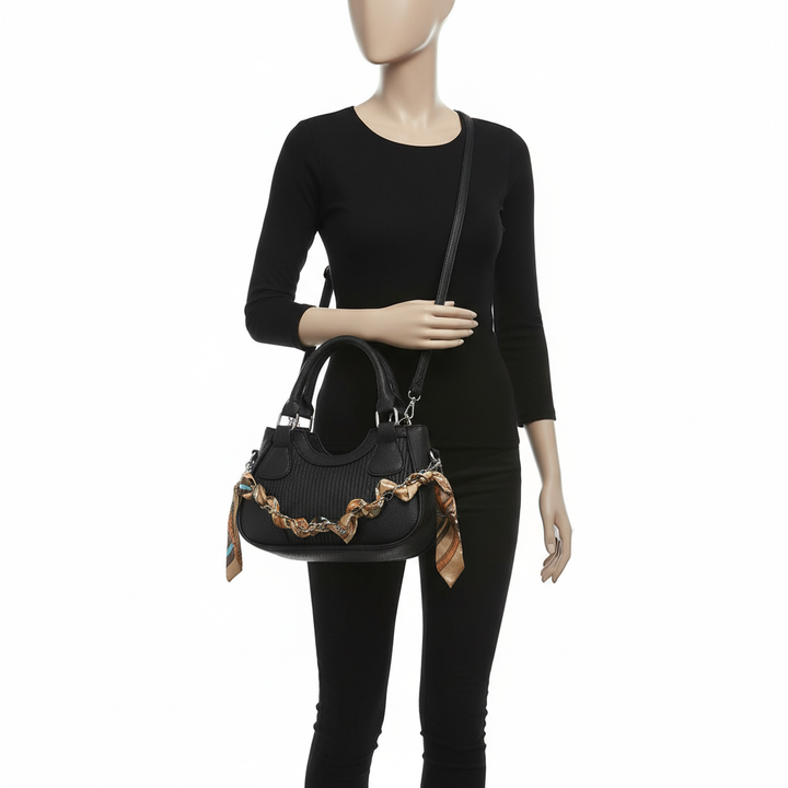 Elegant Braided Chain Handbag - Luxury Handmade Women's Crossbody Bag High-End Shoulder Bag With Polyester Lining