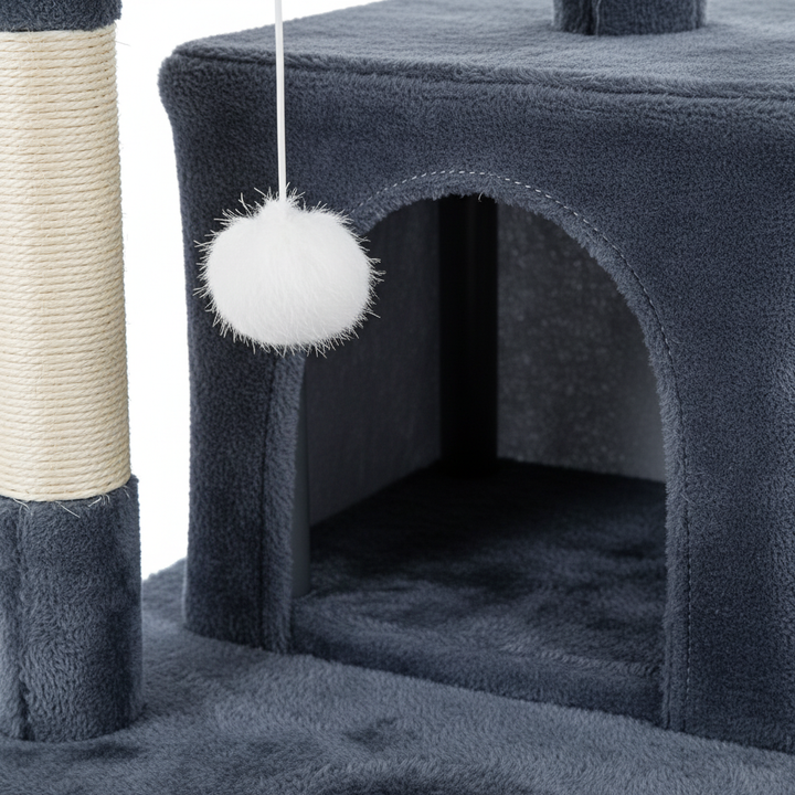 79-inch Cat Tree Tower, Large Multi-story Cat Climbing Tower, Natural Sisal Grabber Posts, Extended Platform, Hammock