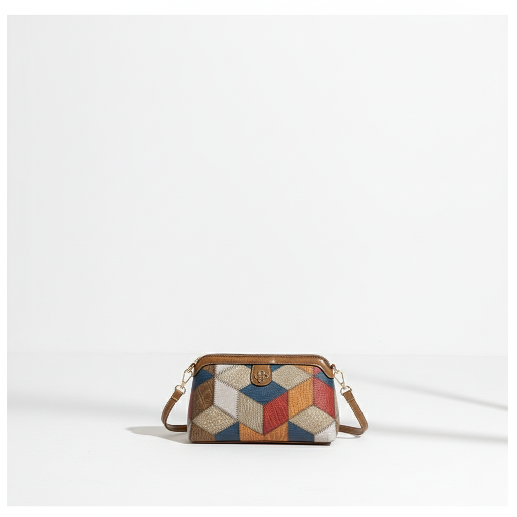 Bohemian Retro Crossbody Bag – Ethnic Contrast Stitch Shoulder Bag
