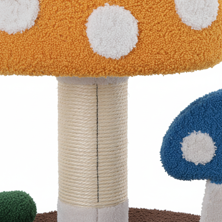 Mushroom Cat Bed Cat Claw Scratcher With Wide Bed And Sisal Scratch Panel