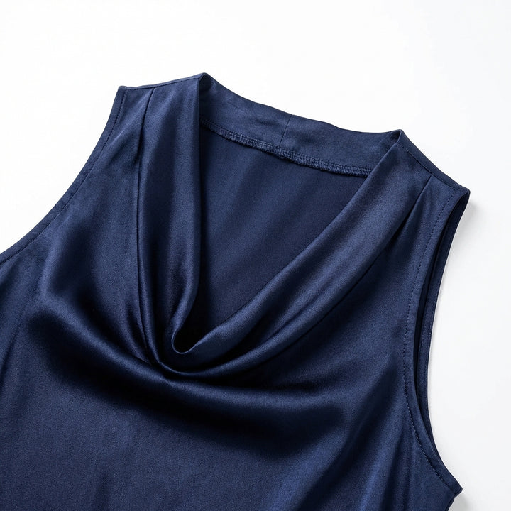 Women Solid Color Swing Collar Sleeveless Vest Trendy Elegant Shirt With Halter Neckline Backless Short Sleeve Tops Tshirts