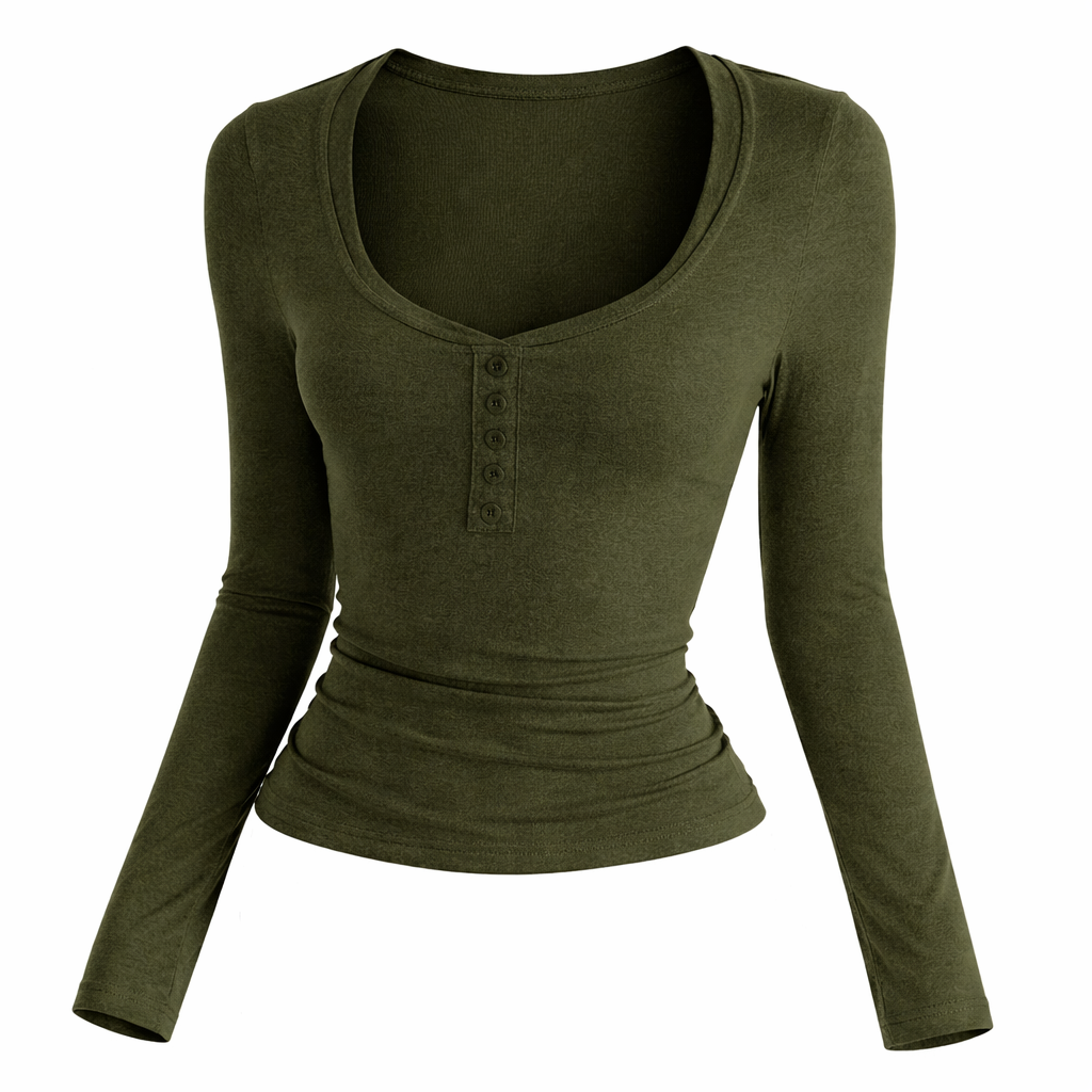 Slim Fit Long Sleeve Knit Top for Women