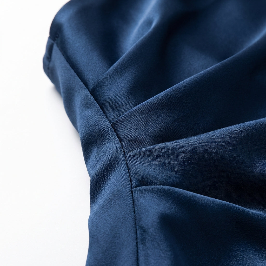 Women's One-Shoulder Backless Satin Maxi Dress – High Slit Elegant Bodycon Evening Dress