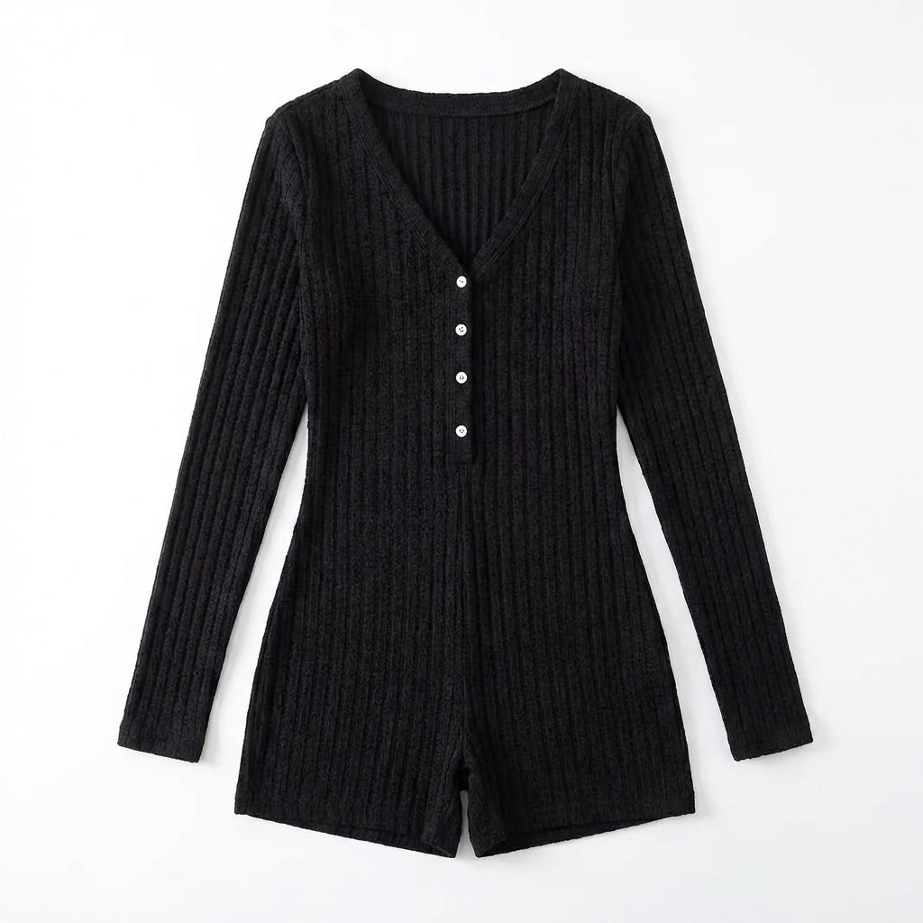 Casual Slim Women Rib Knitted Jumpsuit