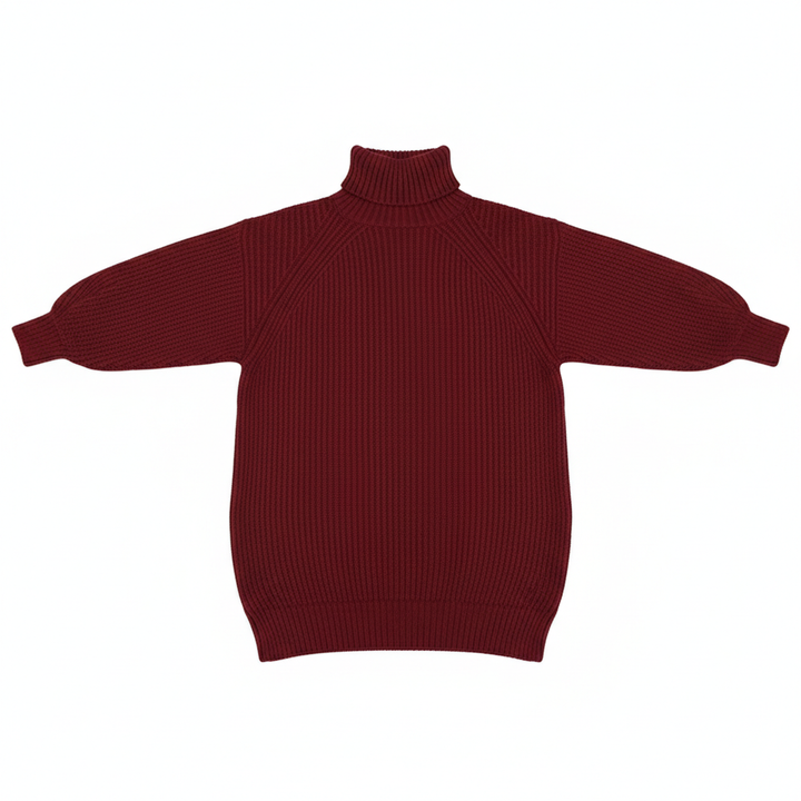 Solid Turtleneck Long Sweater Winter Warm Women Sweater Dress