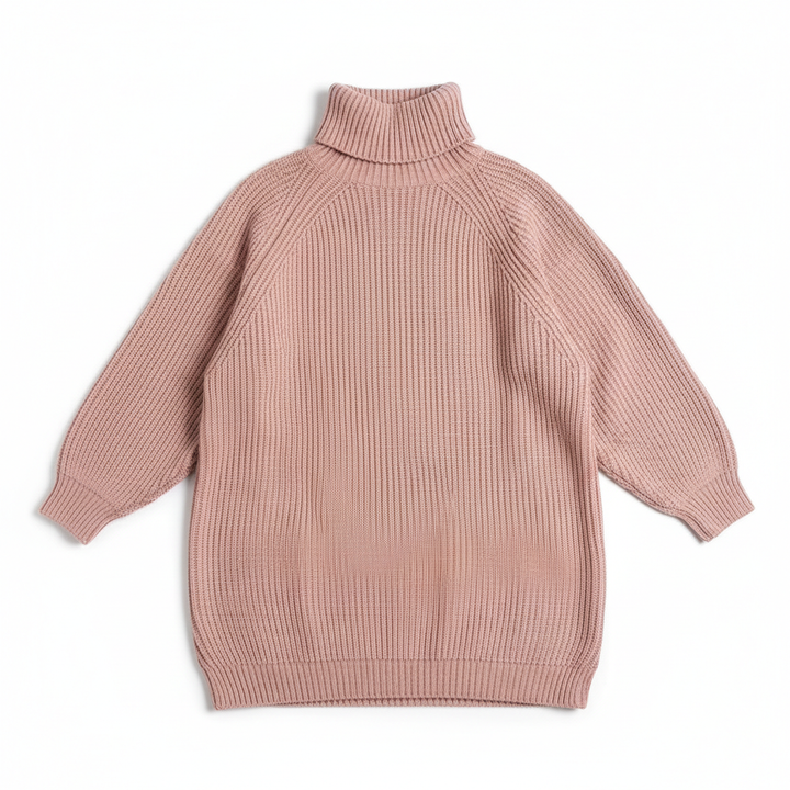 Solid Turtleneck Long Sweater Winter Warm Women Sweater Dress