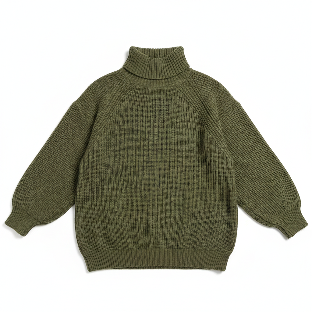 Solid Turtleneck Long Sweater Winter Warm Women Sweater Dress