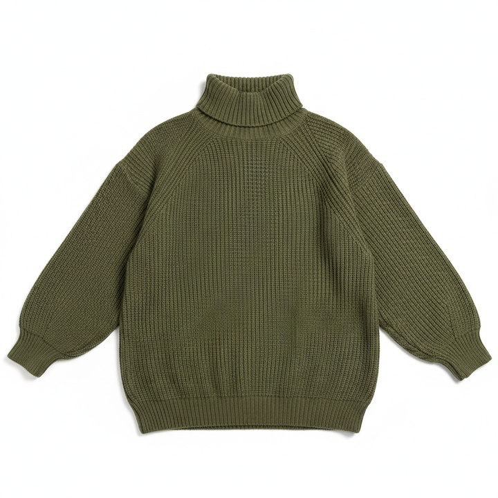 Solid Turtleneck Long Sweater Winter Warm Women Sweater Dress