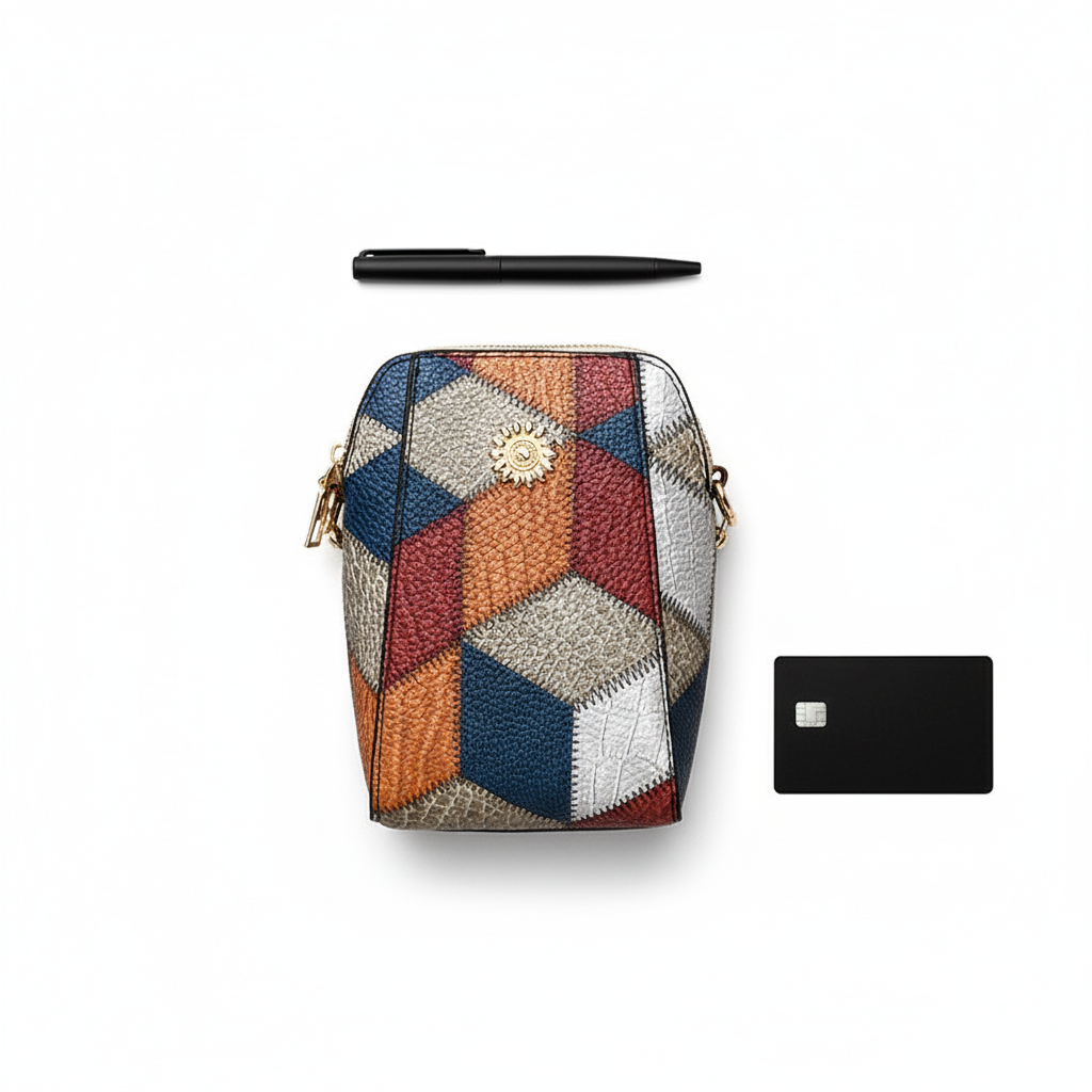 Patchwork PU Crossbody Bag – Stylish Mini Shoulder Travel Bag