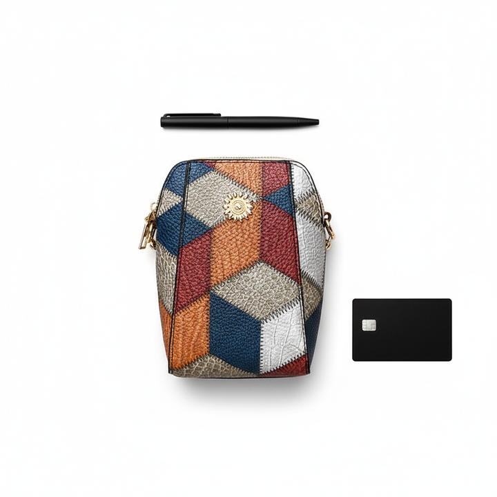 Patchwork PU Crossbody Bag – Stylish Mini Shoulder Travel Bag