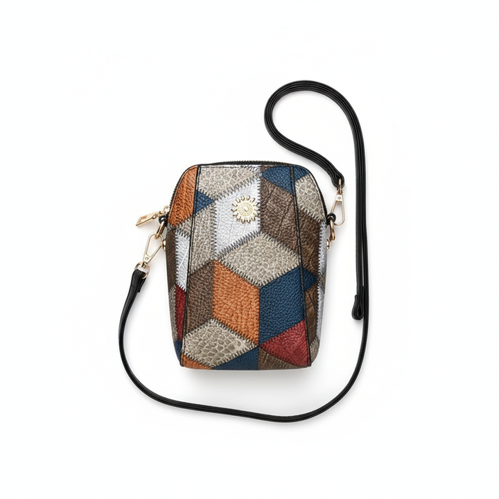 Patchwork PU Crossbody Bag – Stylish Mini Shoulder Travel Bag