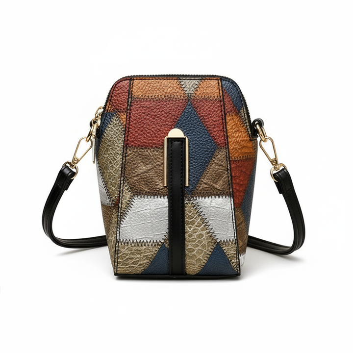 Patchwork PU Leather Crossbody Bag – Women’s Mini Shoulder Messenger Bag