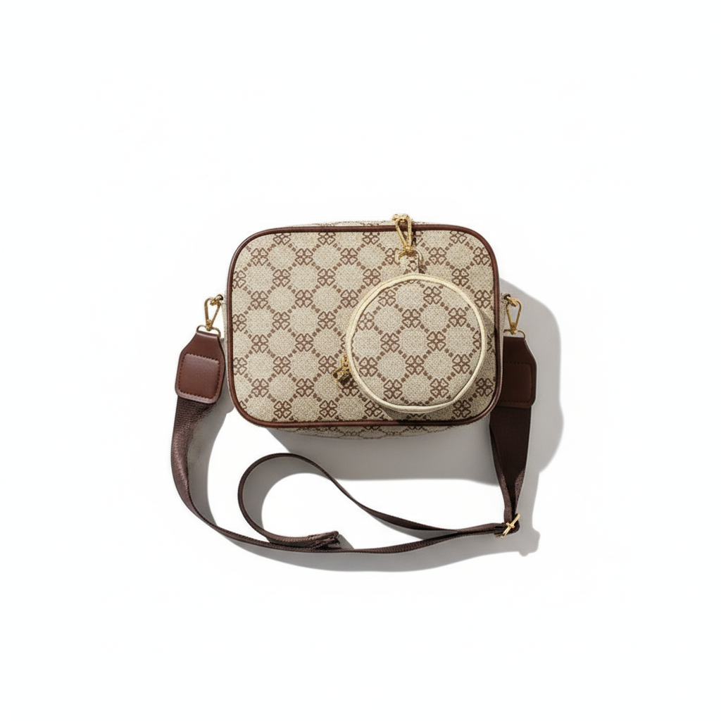 Plaid Pattern Crossbody Bag with Mini Coin Purse – Stylish Women’s Shoulder Bag