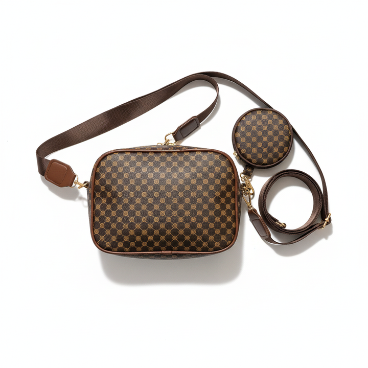 Plaid Pattern Crossbody Bag with Mini Coin Purse – Stylish Women’s Shoulder Bag