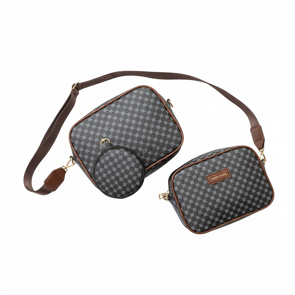 Plaid Pattern Crossbody Bag with Mini Coin Purse – Stylish Women’s Shoulder Bag