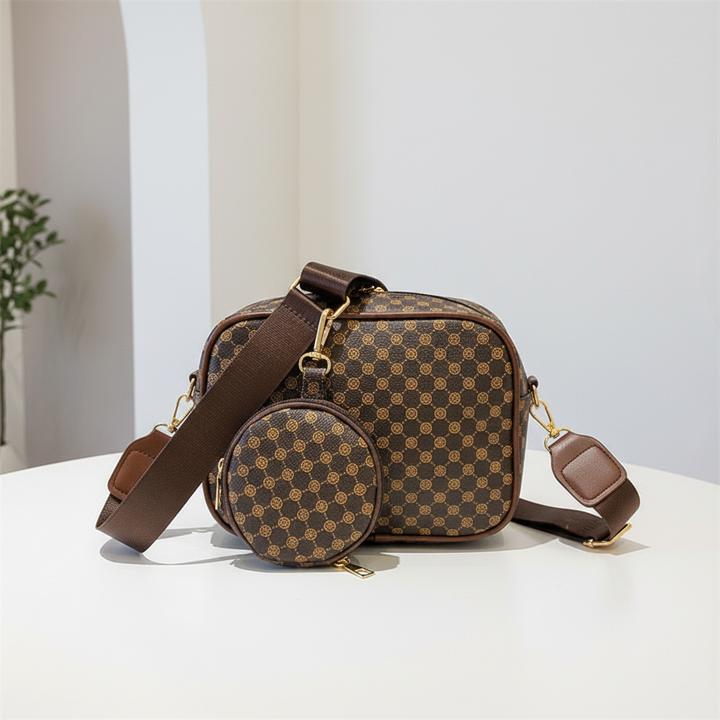 Plaid Pattern Crossbody Bag with Mini Coin Purse – Stylish Women’s Shoulder Bag