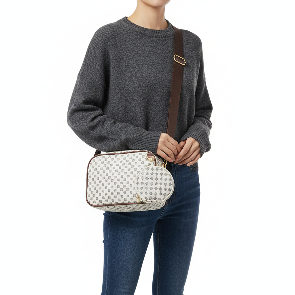 Plaid Pattern Crossbody Bag with Mini Coin Purse – Stylish Women’s Shoulder Bag