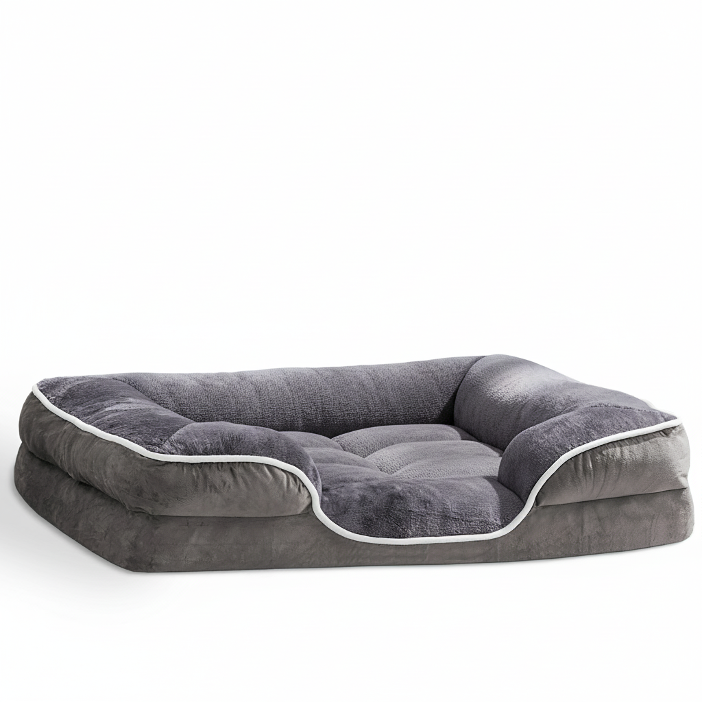 Memory Foam Pet Bed For Small Dogs & Cats With Washable Removable Cover Non-Slip Base Waterproof Liner