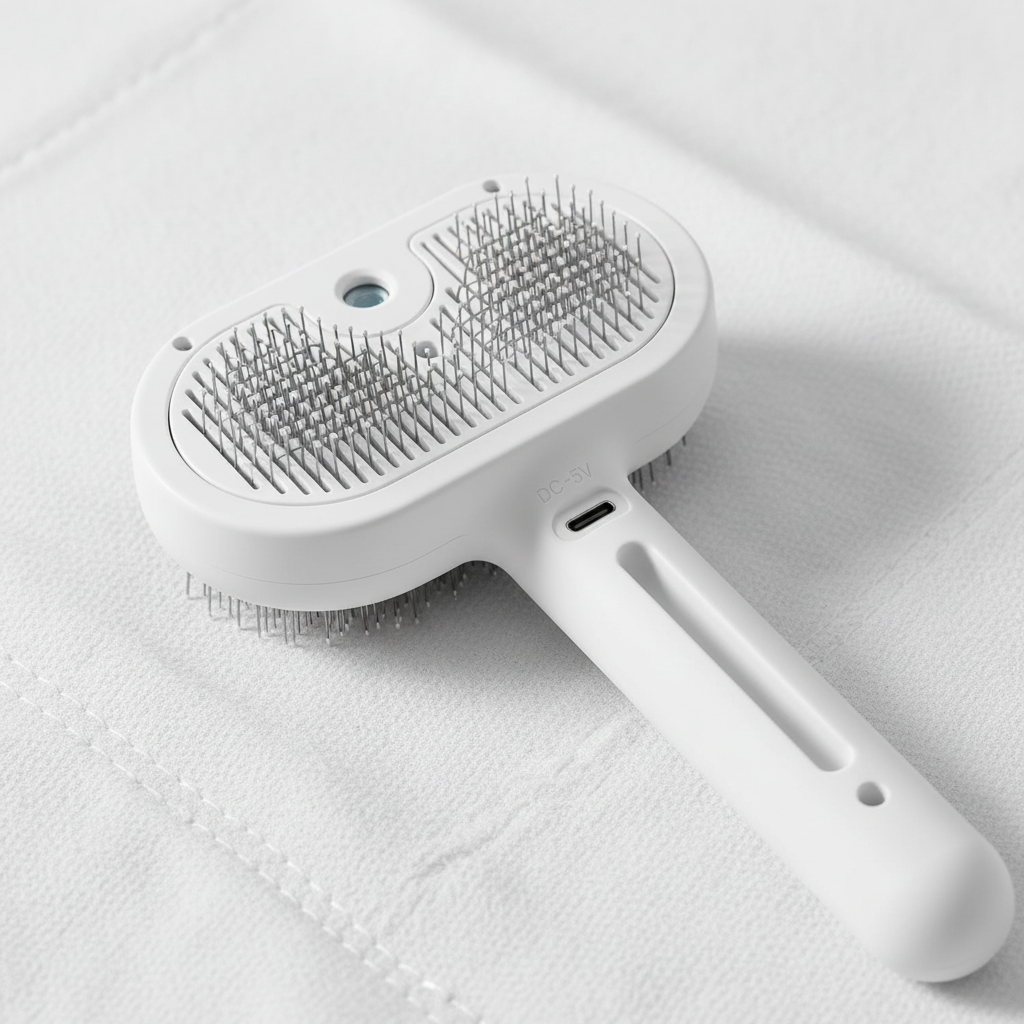 3 In 1 Cat Steam Brush, Pet Steam Brush For Cat Dog Long Short Haired, Pet Spray Hair Removal Comb For Small Animals Shedding & Grooming, Water Mist Spray Brushes With Release Button