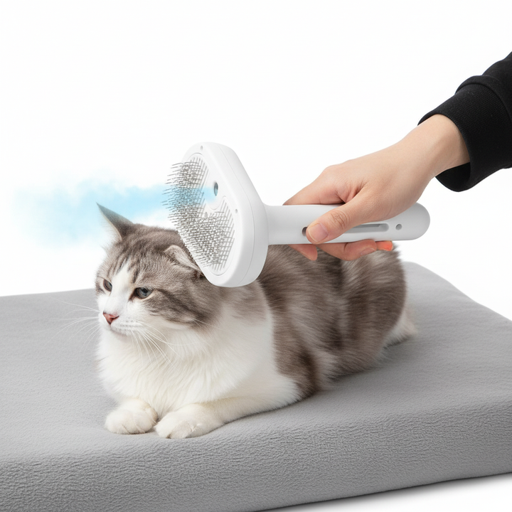 3 In 1 Cat Steam Brush, Pet Steam Brush For Cat Dog Long Short Haired, Pet Spray Hair Removal Comb For Small Animals Shedding & Grooming, Water Mist Spray Brushes With Release Button
