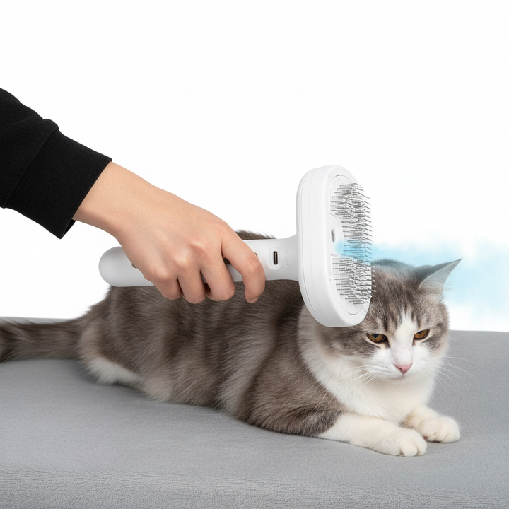 3 In 1 Cat Steam Brush, Pet Steam Brush For Cat Dog Long Short Haired, Pet Spray Hair Removal Comb For Small Animals Shedding & Grooming, Water Mist Spray Brushes With Release Button