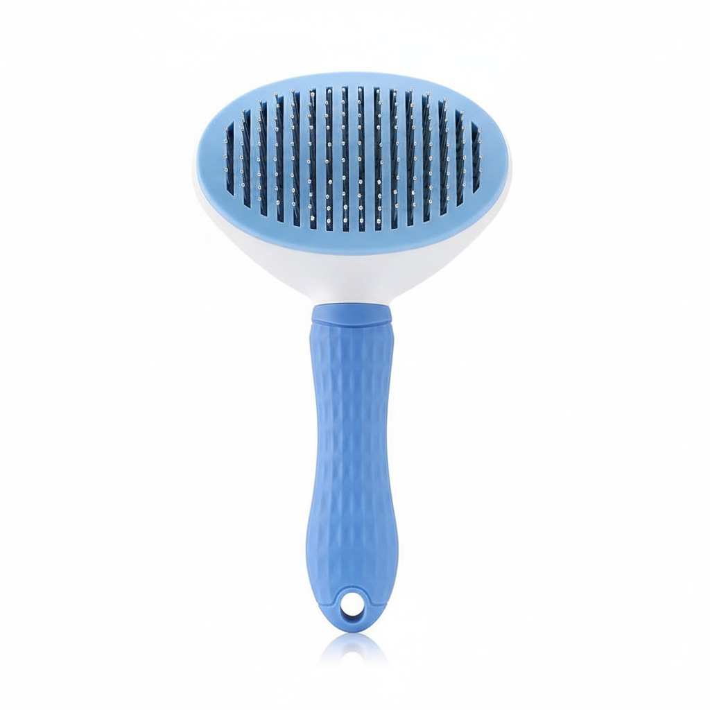 7pcs Pet Grooming Kit, Self-Cleaning Brush Shedding Kit With Nail Clipper, Flea Comb, Shampoo Bath Brush, Finger Toothbrush
